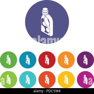 Washing conditioner icons set vector color Stock Vector