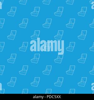 Open box with ring pattern vector seamless blue Stock Vector