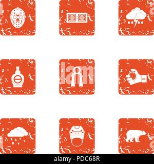 Selection icons set, grunge style Stock Vector