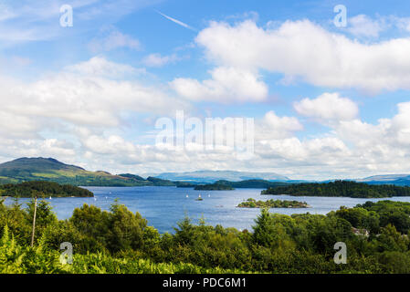 Located on the west side of Loch Lomond lake, the Glen Striddle hills offer a fine hike from the village of Luss and to the highest point, Beinn Dhub, Stock Photo