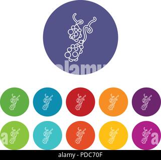 Micro vibrio icons set vector color Stock Vector