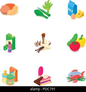 Appetite icons set, isometric style Stock Vector