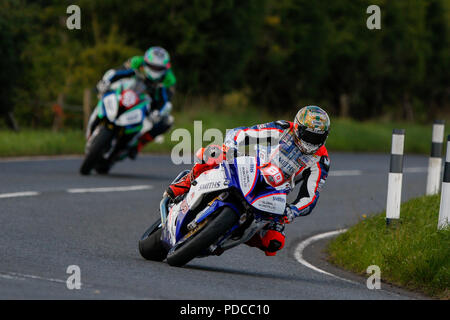 Dundrod Circuit, Lisburn, Northern Ireland. 8th Aug, 2018. MCE Ulster Grand Prix practice day; Peter Hickman (ENG) was fastest in the Superstock qualifying session Credit: Action Plus Sports/Alamy Live News Stock Photo
