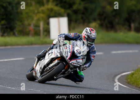 Dundrod Circuit, Lisburn, Northern Ireland. 8th Aug, 2018. MCE Ulster Grand Prix practice day; David Johnson (AUS) was 5th fastest in the SuperBike qualifying Credit: Action Plus Sports/Alamy Live News Stock Photo