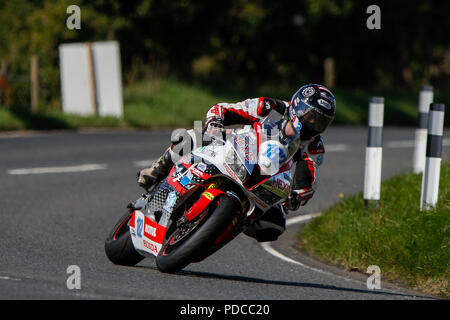 Dundrod Circuit, Lisburn, Northern Ireland. 8th Aug, 2018. MCE Ulster Grand Prix practice day; Xavier Denis (FRA) during the Supersport qualifying session Credit: Action Plus Sports/Alamy Live News Stock Photo