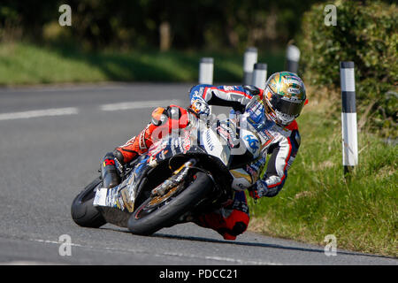 Dundrod Circuit, Lisburn, Northern Ireland. 8th Aug, 2018. MCE Ulster Grand Prix practice day; Peter Hickman (ENG) was 3rd fastest during the SuperSport qualifying Credit: Action Plus Sports/Alamy Live News Stock Photo