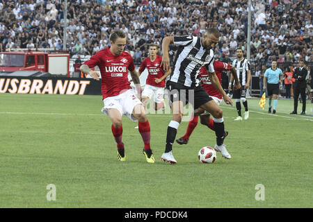 Thessaloniki, Greece. 8th Aug, 2018. Omar El Kaddouri PAOK's player seen in action.PAOK vs Spartak Moscow for Champions League third qualifying round. PAOK defeated Spartak from Moscow in Toumba Stadium in Thessaloniki, Greece with score 3-2. Credit: Nicolas Economou/SOPA Images/ZUMA Wire/Alamy Live News Stock Photo