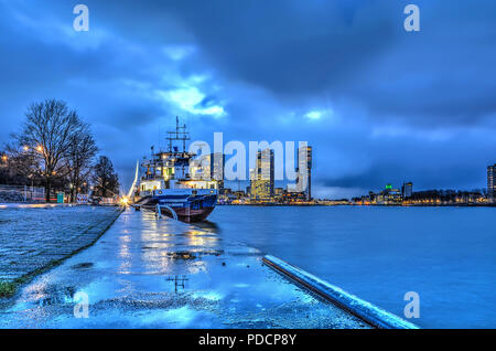 A view along the water at sunrise of the Quay Exeter Devon Stock Photo ...