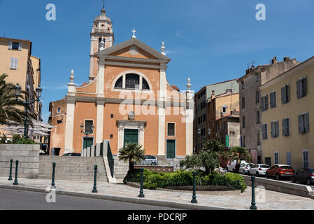 Ajaccio Cathedral- the Cathedral of Our Lady of the Assumption of Ajaccio (French) Cathedral Notre-Dame de l'Assomption de Ajaccio) in Aj Stock Photo