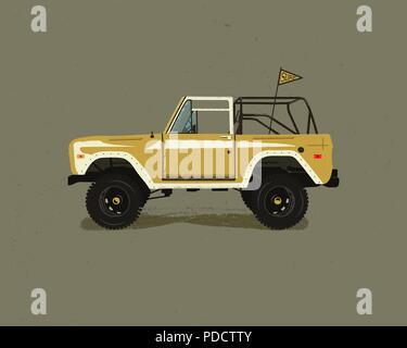 Vintage hand drawn surf car. Retro transportation with surfboard. Old style sufing automobile. Perfect for T-Shirt, travel mugs and otjer outdoor adventure apparel prints. Stock vector isolated Stock Vector