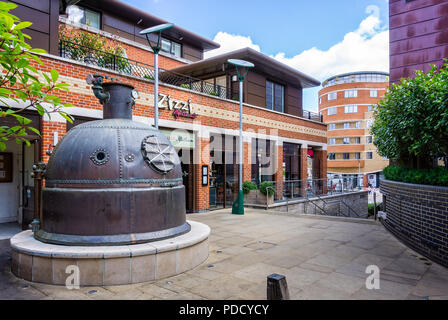 Town centre regeneration of Eldridge Pope Brewery Site - Brewery Square, Dorchester, Dorset, UK on 8 August 2018 Stock Photo