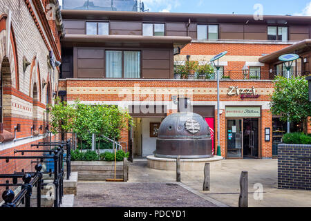 Town centre regeneration of Eldridge Pope Brewery Site - Brewery Square, Dorchester, Dorset, UK on 8 August 2018 Stock Photo