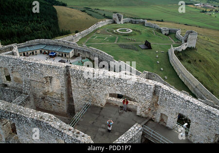 Aerial view of Spis Castle in Spisske Podhradie in Slovakia Stock Photo