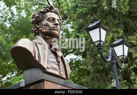 Evpatoria, Crimea, Russia - June 29, 2018: Monument to Alexander Sergeyevich Pushkin in the city of Evpatoria, Crimea Stock Photo