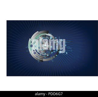 Artificial Intelligence banner with decoration. AI concept. Vector illustration. Stock Vector