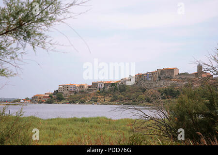 General view of Bages and the Étang de Bages et de Sigean, Aude, Occitanie, France Stock Photo