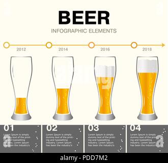 Beer Infographic elements. timeline of achievements.  Stock Vector