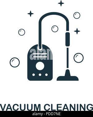 Vacuum Cleaning creative icon. Simple element illustration. Vacuum Cleaning concept symbol design from cleaning collection. Can be used for mobile and Stock Vector