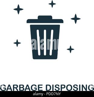 Garbage Disposing creative icon. Simple element illustration. Garbage Disposing concept symbol design from cleaning collection. Can be used for mobile Stock Vector