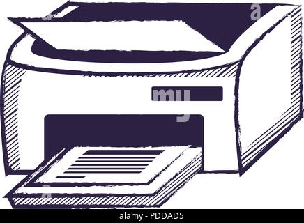 printer machine icon over white background, vector illustration Stock Vector