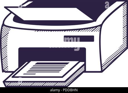 printer machine icon over white background, vector illustration Stock Vector