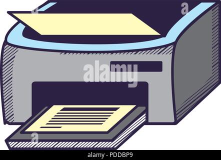 printer machine icon over white background, vector illustration Stock Vector