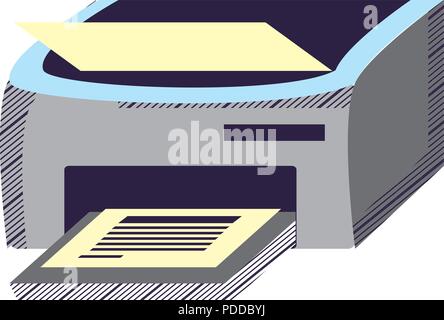 printer machine icon over white background, vector illustration Stock Vector