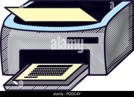 printer machine icon over white background, vector illustration Stock Vector