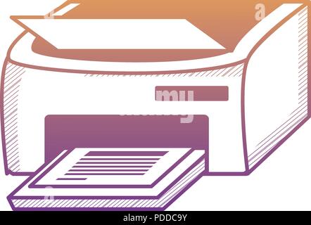 printer machine icon over white background, vector illustration Stock Vector