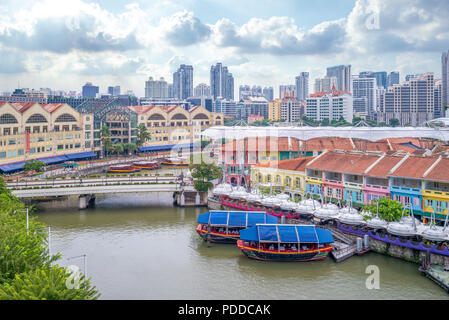 aerial view of Clarke Quay in singapore Stock Photo