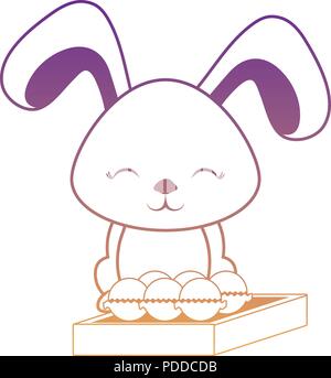 happy easter design with  cute bunny and chocolates box over white background, vector illustration Stock Vector