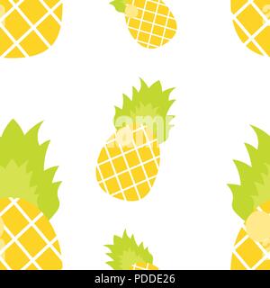 Vector illustration. Seamless pattern. Tropical ornament yellow pineapples Stock Vector