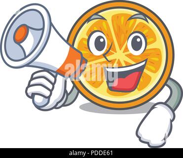 orange fruit cartoon character with megaphone Stock Vector Image & Art ...