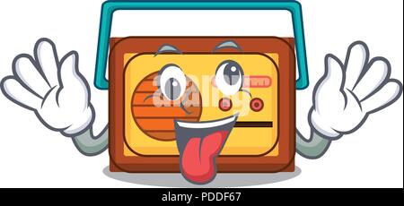 Crazy radio mascot cartoon style Stock Vector