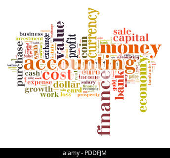 Background concept wordcloud illustration of finance and business words Stock Photo