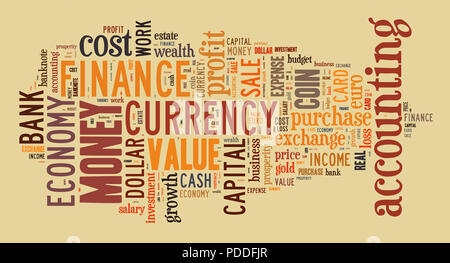 Background concept wordcloud illustration of finance and business words Stock Photo