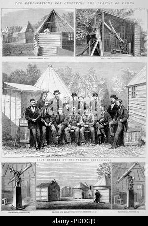 TRANSIT OF VENUS 1874. Some of the many international teams sent to observe the transit. Stock Photo