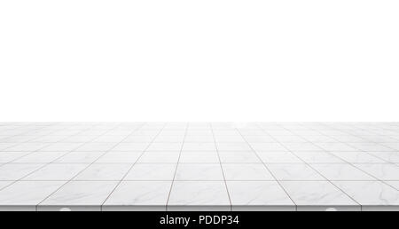 Business concept - Empty marble floor top isolated on white background for display or montage product Stock Photo