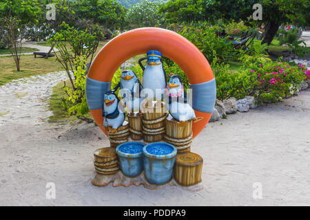 LABADEE, HAITI - MAY 01, 2018: Welcome sign at coast, Labadee, Haiti Stock Photo