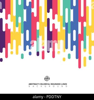 Abstract colorful Rounded Lines Halftone Transition. Vector Background Illustration Stock Vector
