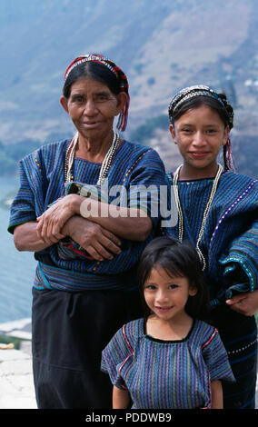 Kaqchikel Maya ladies at San Antonio Palopo, Lake Atitlan, Guatemala         FOR EDITORIAL USE ONLY Stock Photo