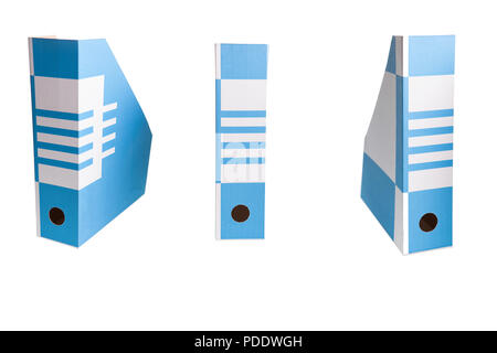 Blue forlder on white background isolated. Corporate documents holder Stock Photo