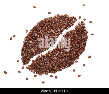 Roasted coffee beans isolated on white background Stock Photo