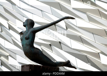 Titanica Sculpture outside Titanic Centre in Belfast Stock Photo