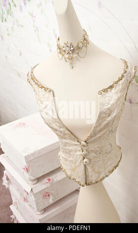 Bridal jewelry at Annette of Melbourne, bridal wear. Melbourne, Victoria, Australia Stock Photo