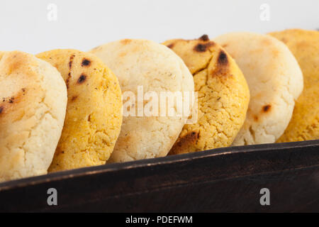 Roasted traditional South American corn arepa Stock Photo
