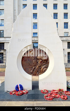 Iraq and Afghanistan Memorial, Victoria Embankment Gardens, London, England, UK. Portland stone (Paul Day: 2017) Commemorates British military personn Stock Photo