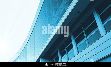 Modern building facade surface made from glass and steel in grey tone color Stock Photo