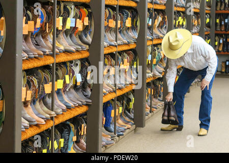 Hoglund's Western Wear Store Interior in Great Falls, MT, USA Stock Photo