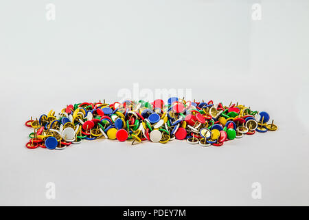 Colorful pins isolated on white background Stock Photo - Alamy